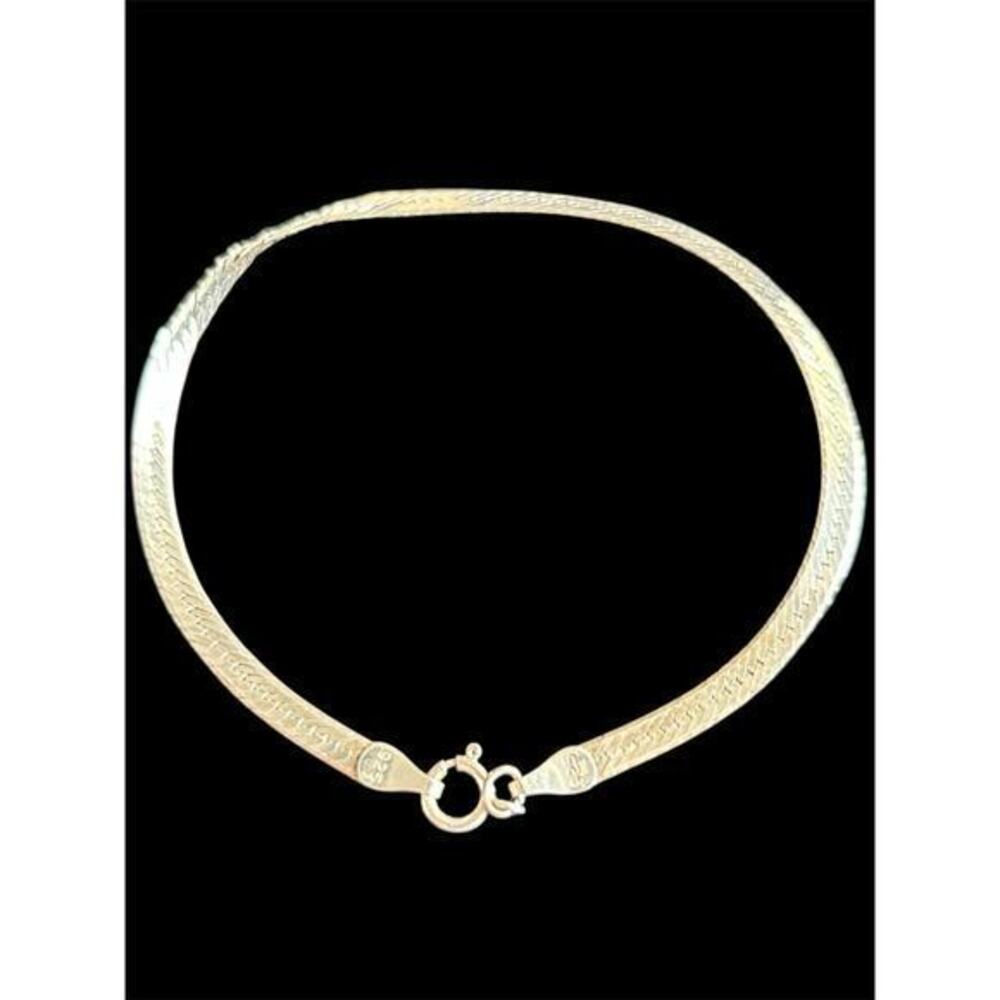 Sterling Silver 7” Herringbone Bracelet 3mm Wide 925